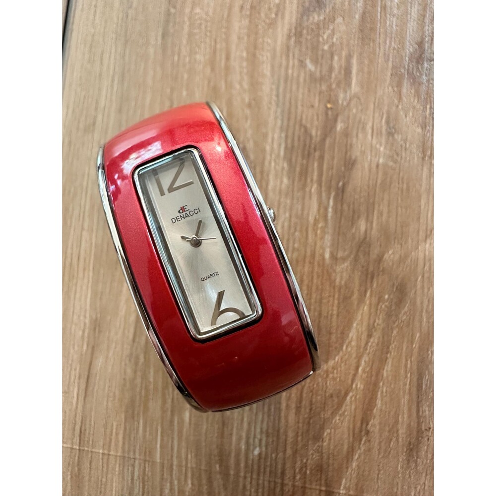 Denacci Y2K Red Metallic Wide Watch Deadstock